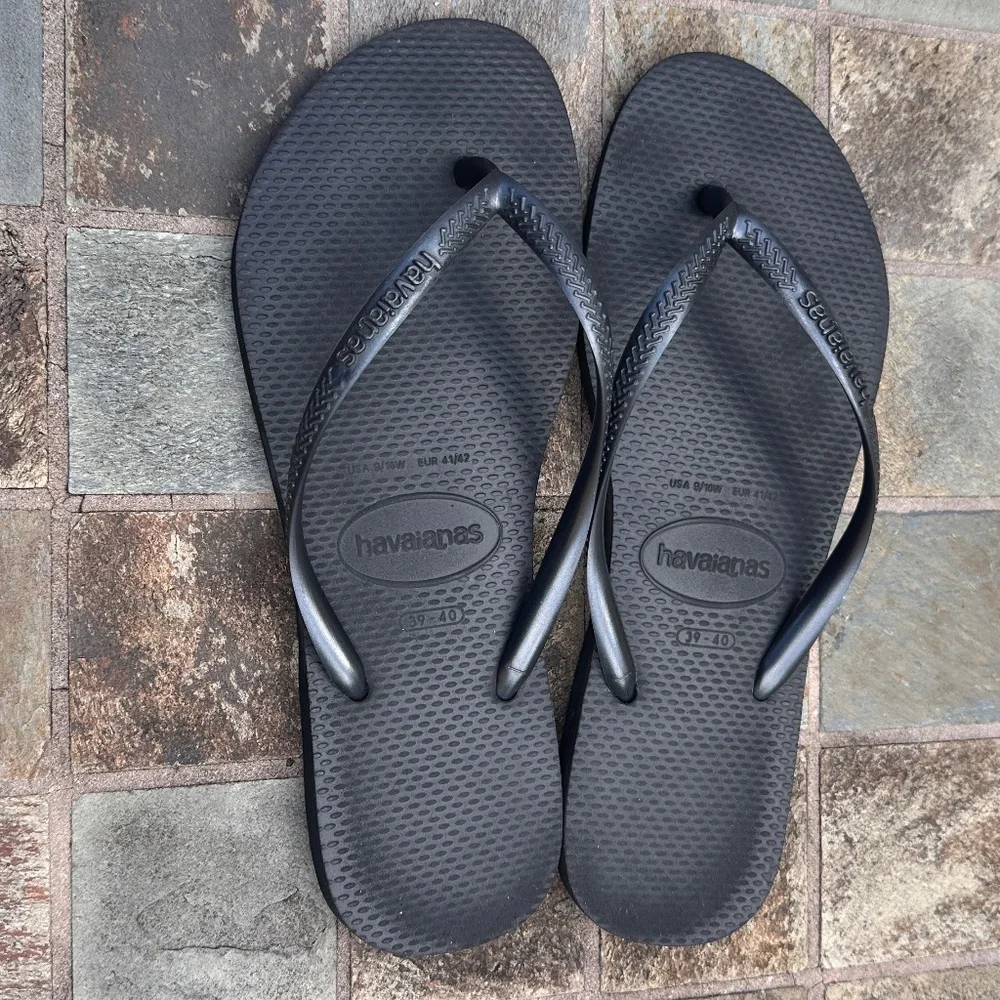 Havaiana Flip Flops Black Size 9 - Picture 2 of 6